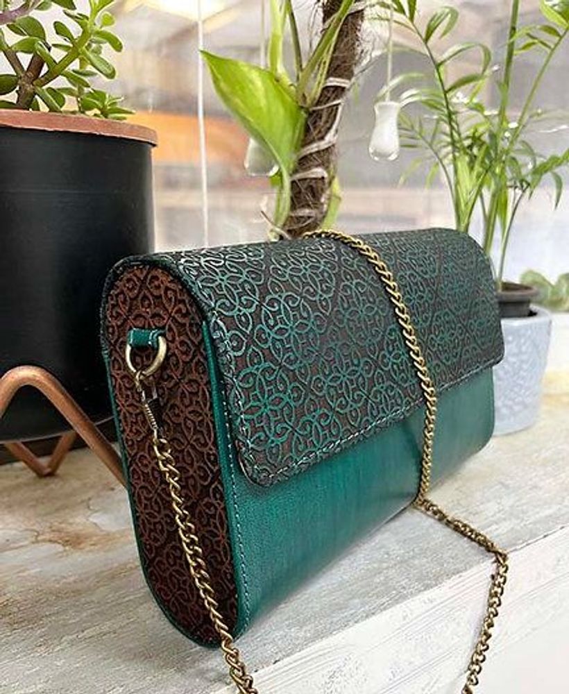 Sacs et cabas - Sac à bandoulière vert fabriqué à la main. - THECRAFTROOT