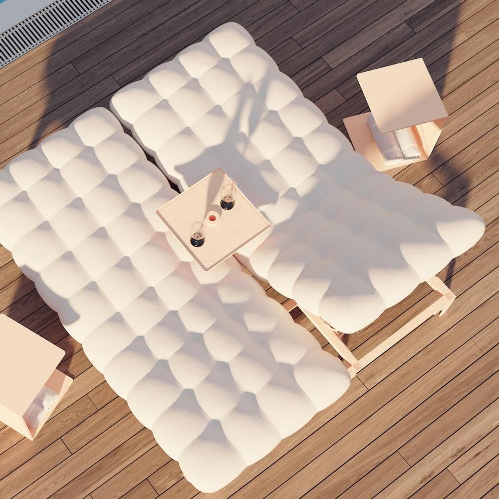 Transats - Bain de soleil Duo Aluminium NUAGE OUTDOOR - SOLLEN