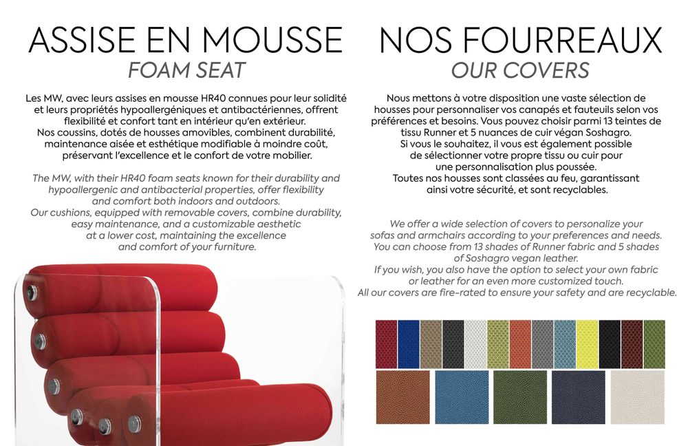 Fauteuils - MW02 | Fauteuil design - PMMA - Assise Runner en mousse - Fait main - MW DESIGNER FURNITURE
