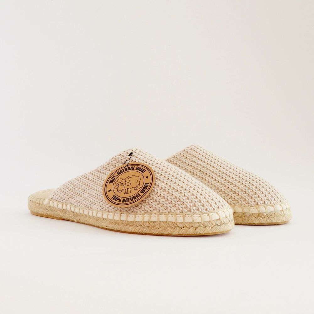 Homewear textile - Chausson fait main pure laine & tricot coton - ATELIER COSTÀ