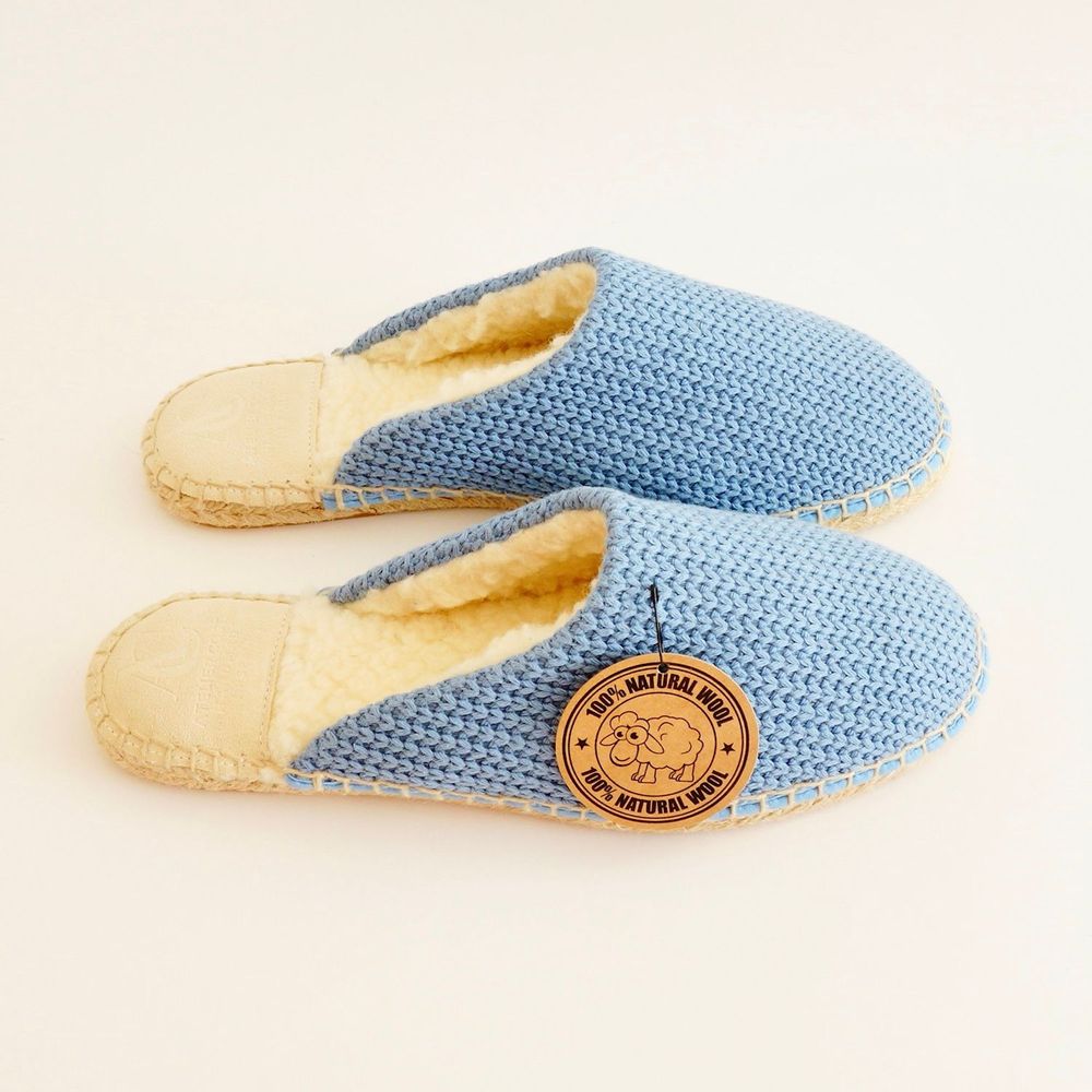 Bathrobes - Pure wool & cotton knit handmade slippers - ATELIER COSTÀ