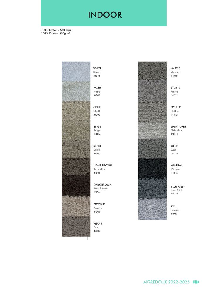 Homewear textile - Linge de bain Piana - AIGREDOUX