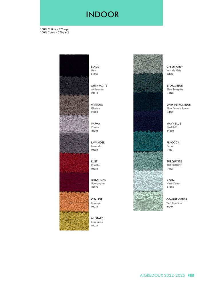 Homewear textile - Linge de bain Piana - AIGREDOUX