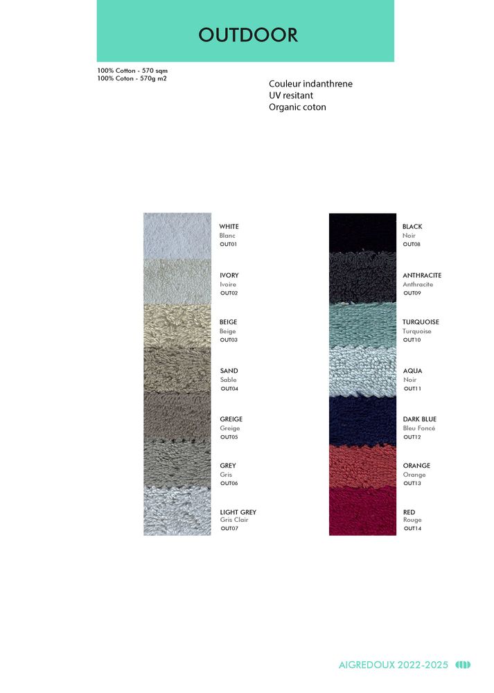 Homewear textile - Linge de bain Piana - AIGREDOUX