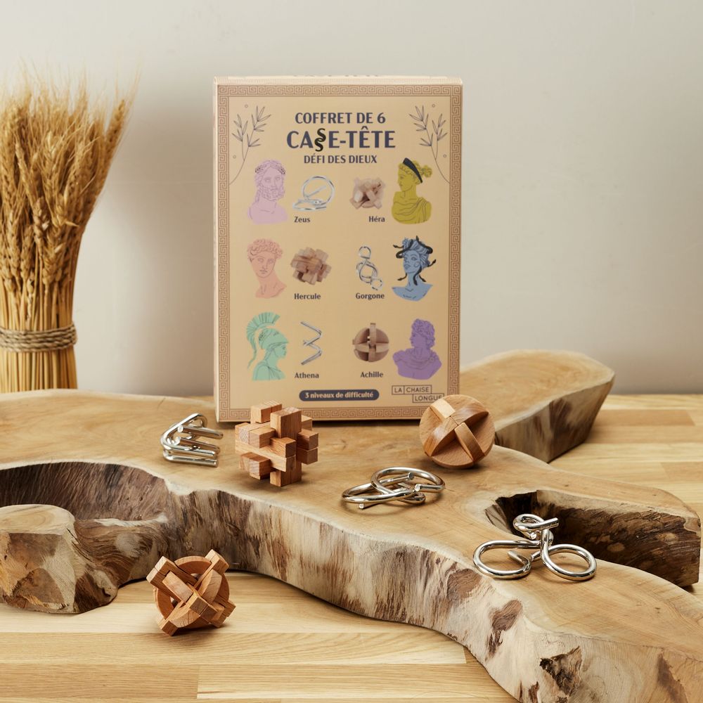 Coffrets et boîtes - COFFRET DE 6 CASSE TETES DEFI DES DIEUX - LA CHAISE LONGUE DIFFUSION/LE STUDIO