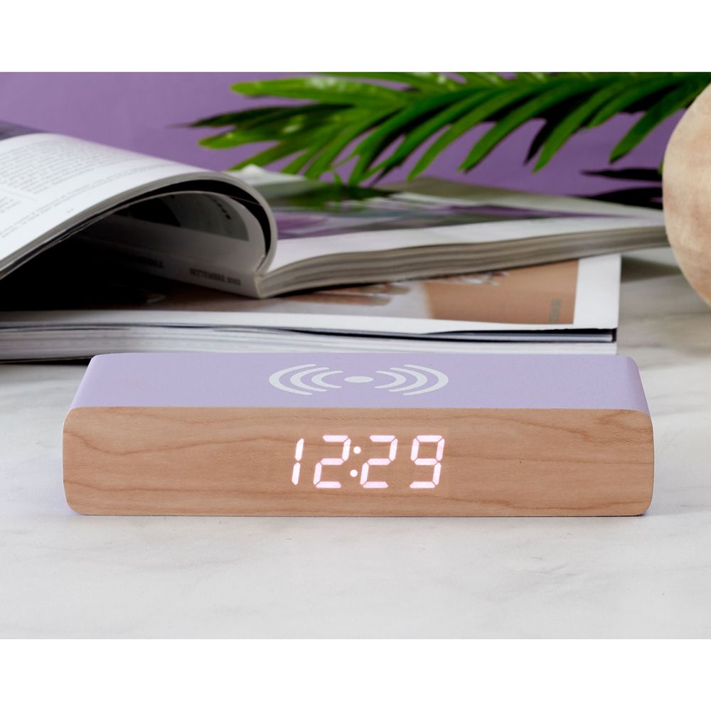 Autres objets connectés  - REVEIL CHARGEUR BOIS VIOLET   - LA CHAISE LONGUE DIFFUSION/LE STUDIO