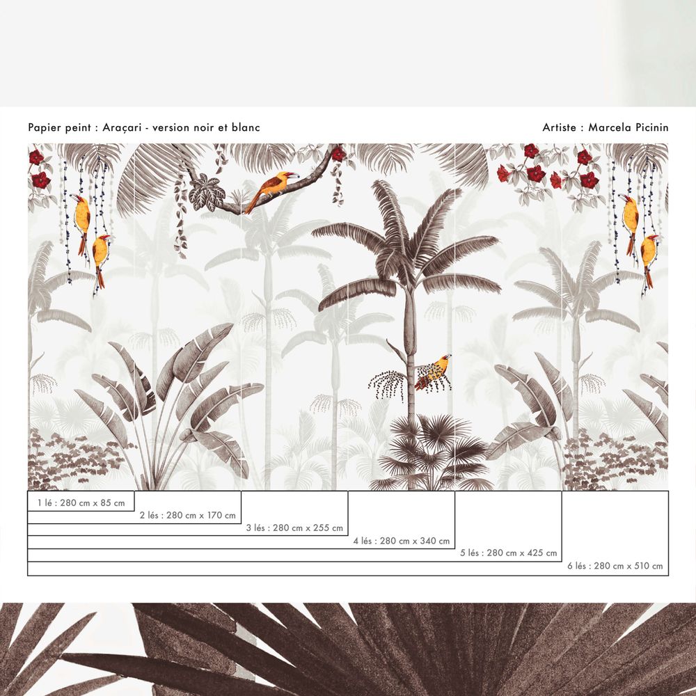 Papiers peints - Papier peint panoramique , paysage tropical et naturel Araçari - LA TOUCHE ORIGINALE