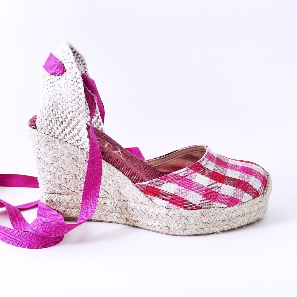 Chaussures - DISPONIBLES - Espadrilles compensées Vichy - ATELIER COSTÀ