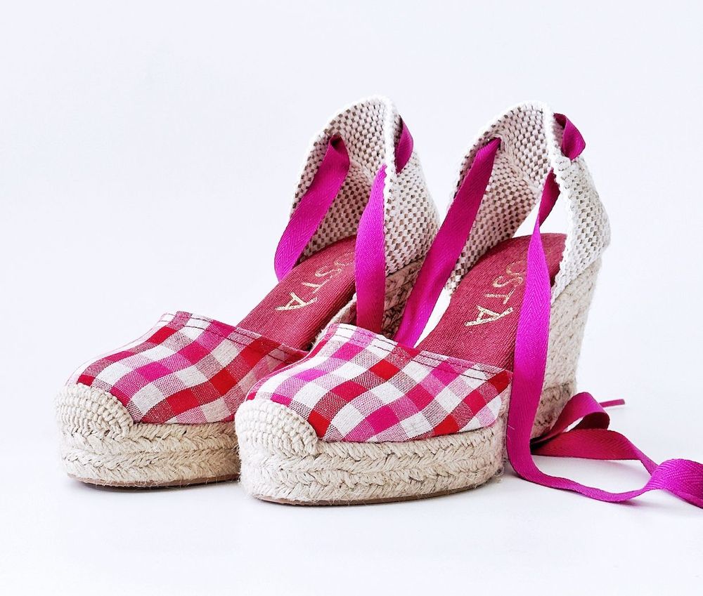 Chaussures - DISPONIBLES - Espadrilles compensées Vichy - ATELIER COSTÀ