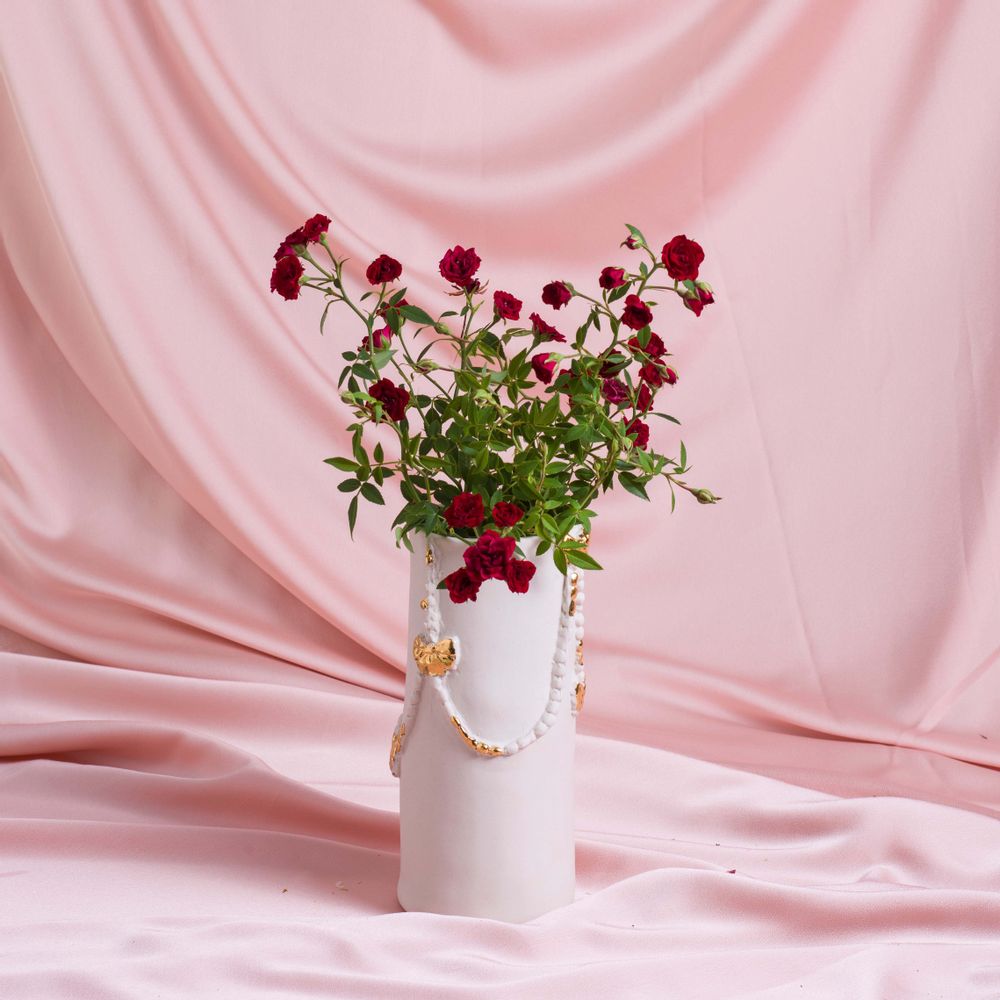 Vases - series of ties that unite us vase in porcelain and gold - ATELIER LE MOTIF