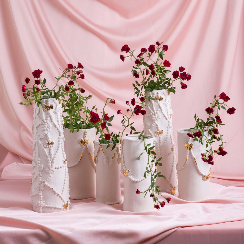 Vases - series of ties that unite us vase in porcelain and gold - ATELIER LE MOTIF