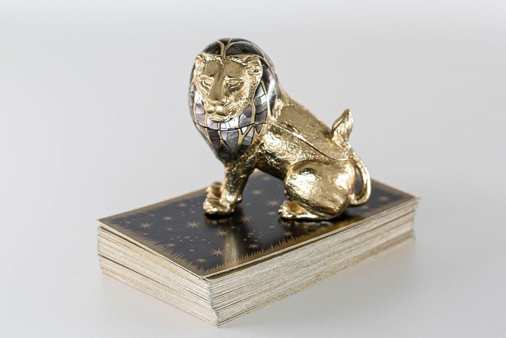 Objets de décoration - Boite Lion Nacre et Laiton recyclé - WILD BY MOSAIC