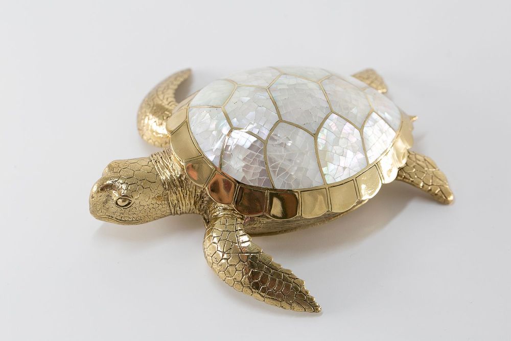 Decorative objects - Mother of Pearl Sea Turtle Box - WILD BY MOSAIC