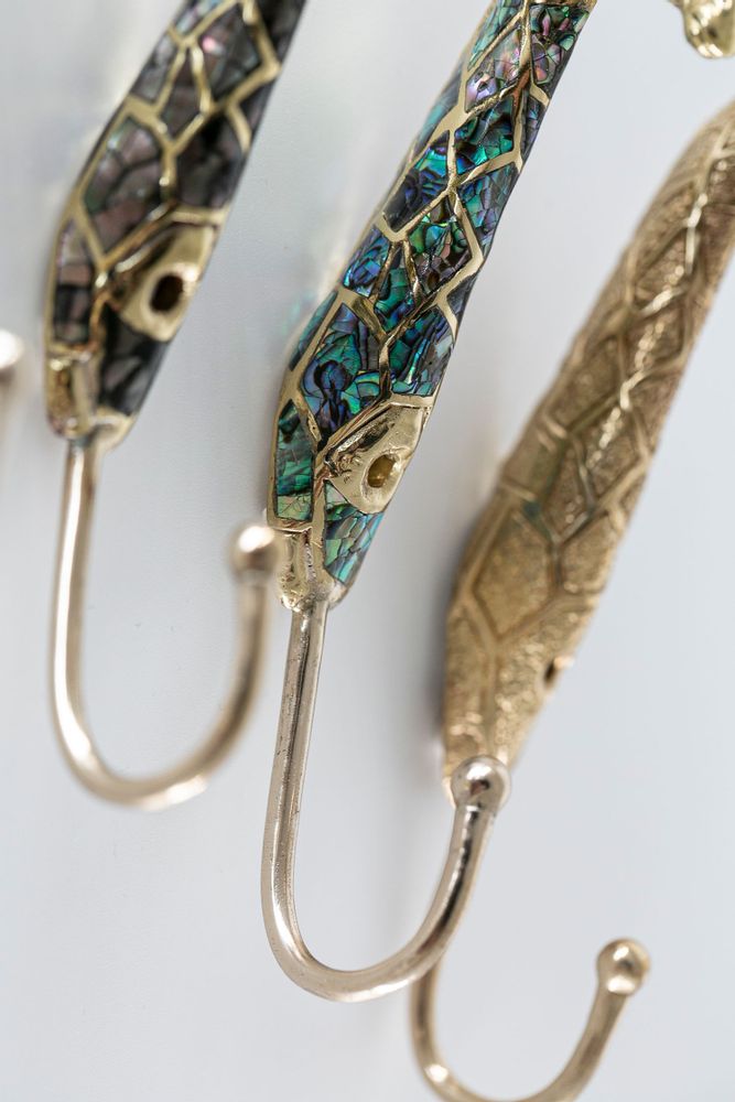 Decorative objects - Giraffe coat hook in recycled brass and natural mother-of-pearl - WILD BY MOSAIC