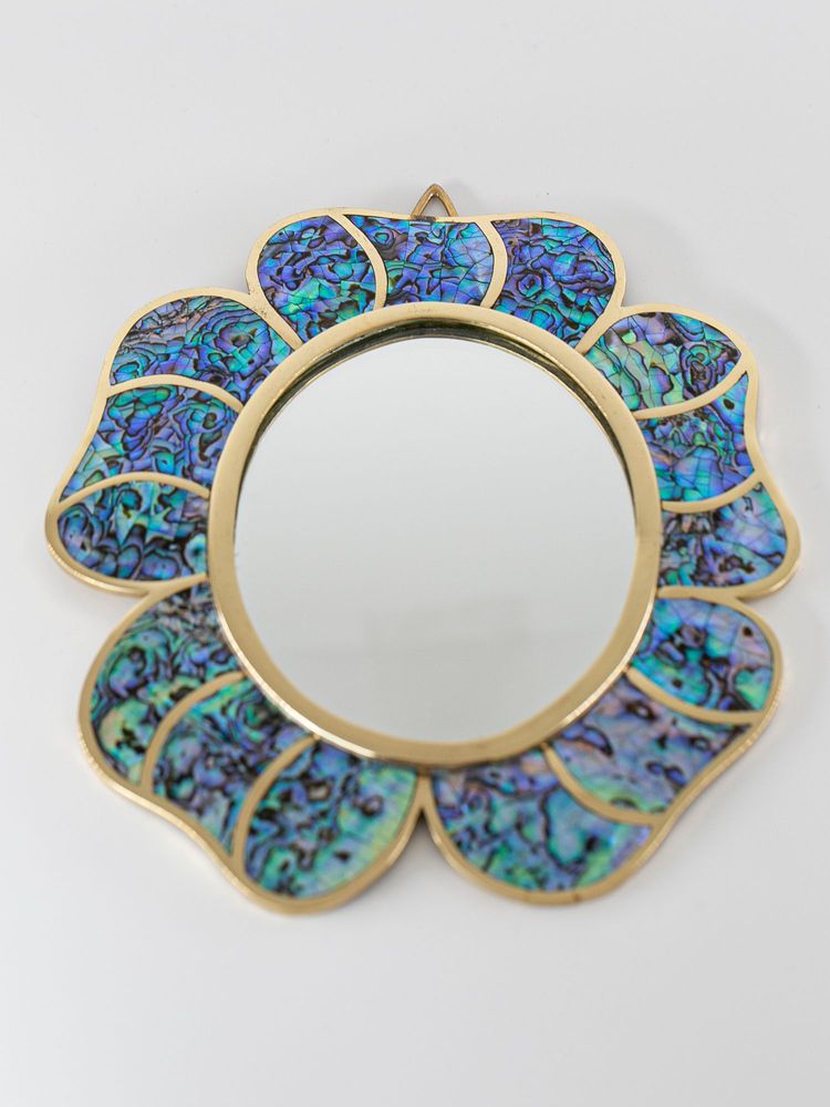Miroirs - Miroir Flower nacre naturelle et laiton recyclé - WILD BY MOSAIC