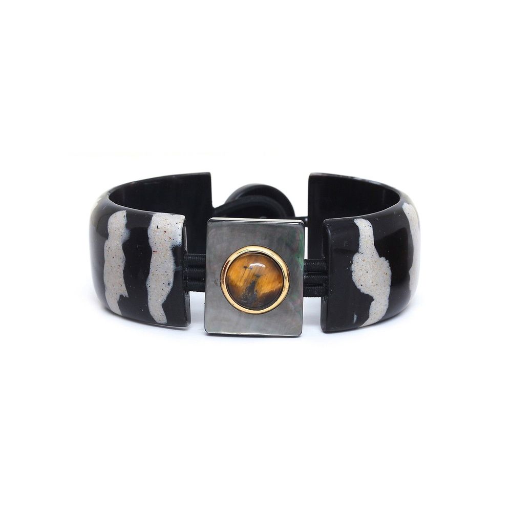 Jewelry - Articulated bracelet with button lock - Zebra - NATURE BIJOUX