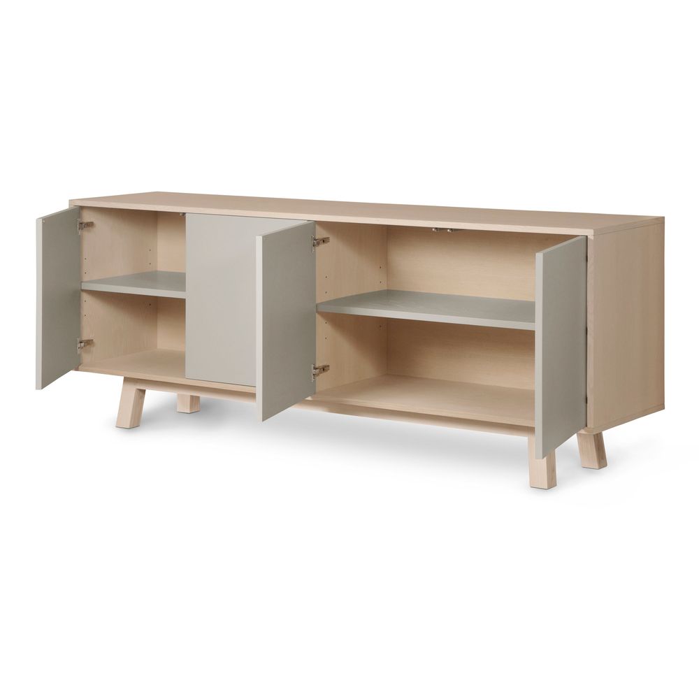 Sideboards - 4-door ash sideboard - L. 200 cm - MON PETIT MEUBLE FRANÇAIS