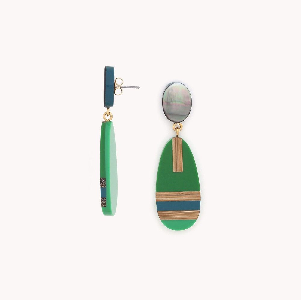 Bijoux - Boucles d'oreilles poussoir petite goutte - Korubo - NATURE BIJOUX
