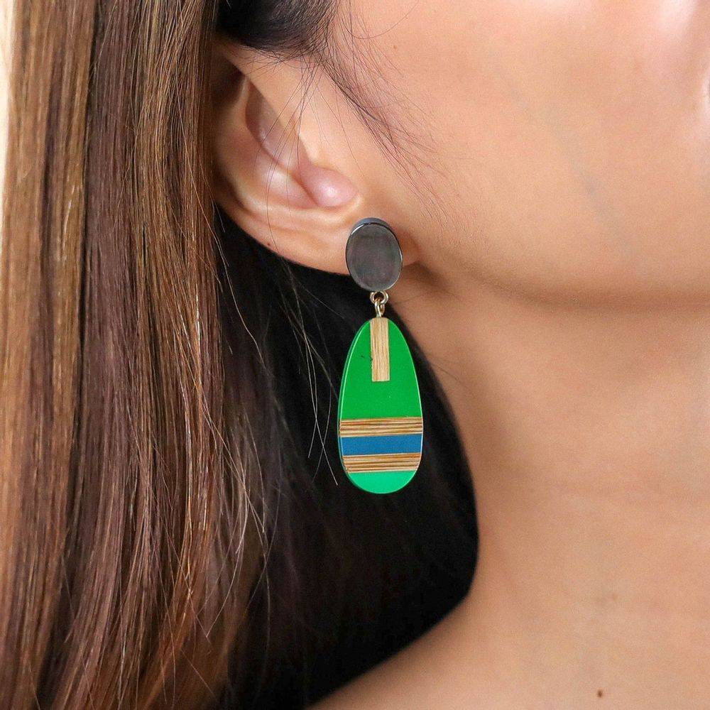 Bijoux - Boucles d'oreilles poussoir petite goutte - Korubo - NATURE BIJOUX