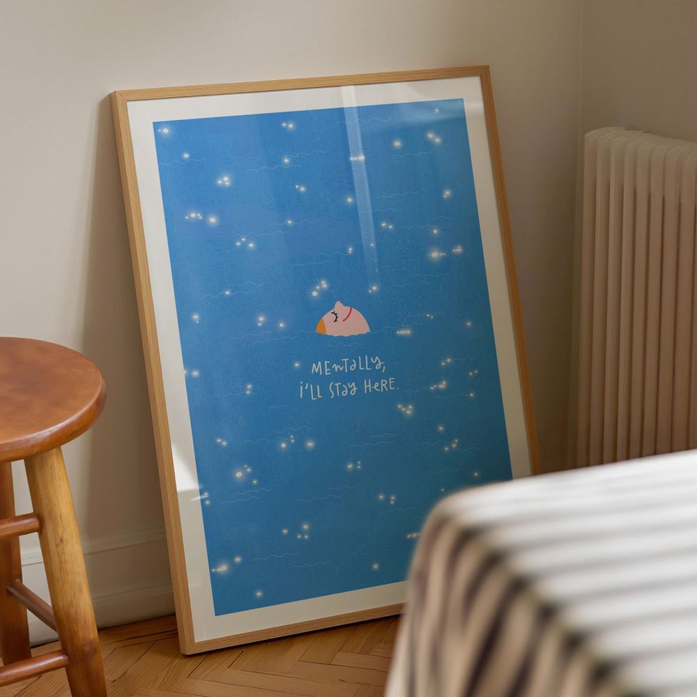 Affiches - Affiche Le bain de mer - LAVILLETLESNUAGES