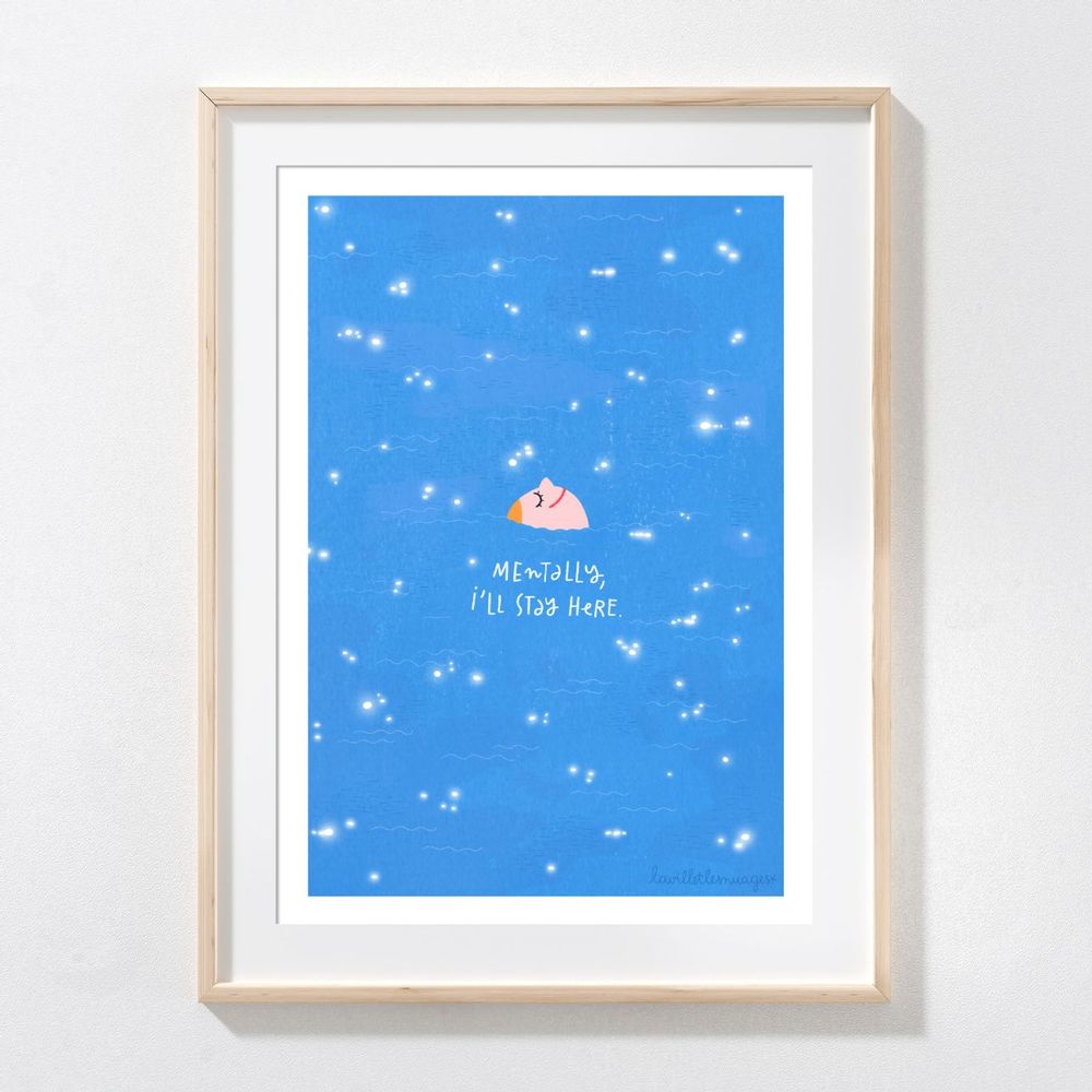 Affiches - Affiche Le bain de mer - LAVILLETLESNUAGES