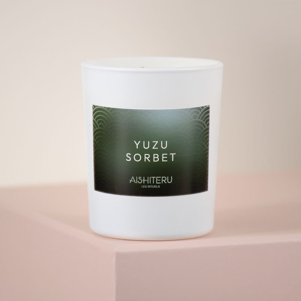 Candles - SCENTED CANDLE 100% PLANT-BASED - 75 G - YUZU SORBET - AISHITERU