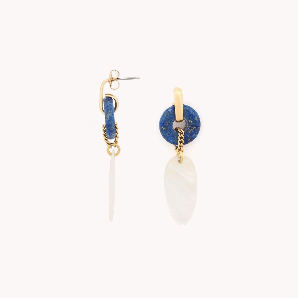 Jewelry - Lapis ring post earrings - Cobalt - NATURE BIJOUX