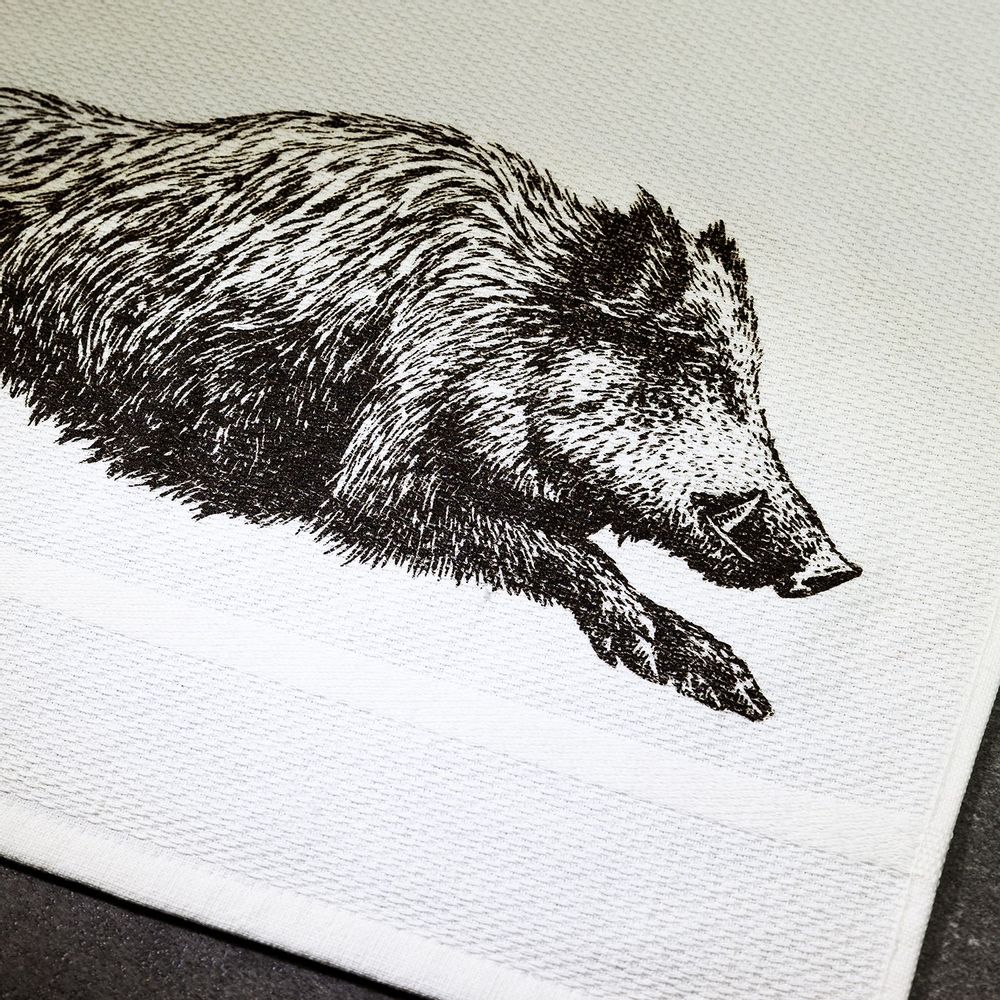 Kitchen linens - Kitchen Towel Frottee WILD BOAR - WILDFANG BY KARINA KRUMBACH ®