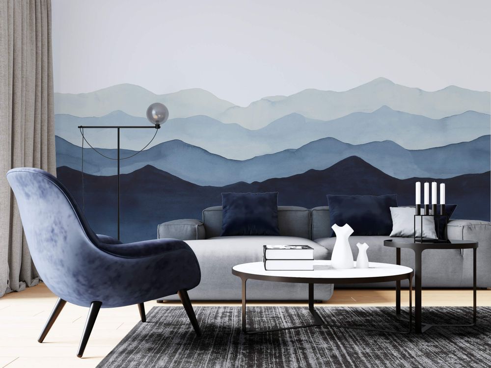 Other wall decoration - Blue Mountains - Panoramic wallpaper - LA TOUCHE ORIGINALE