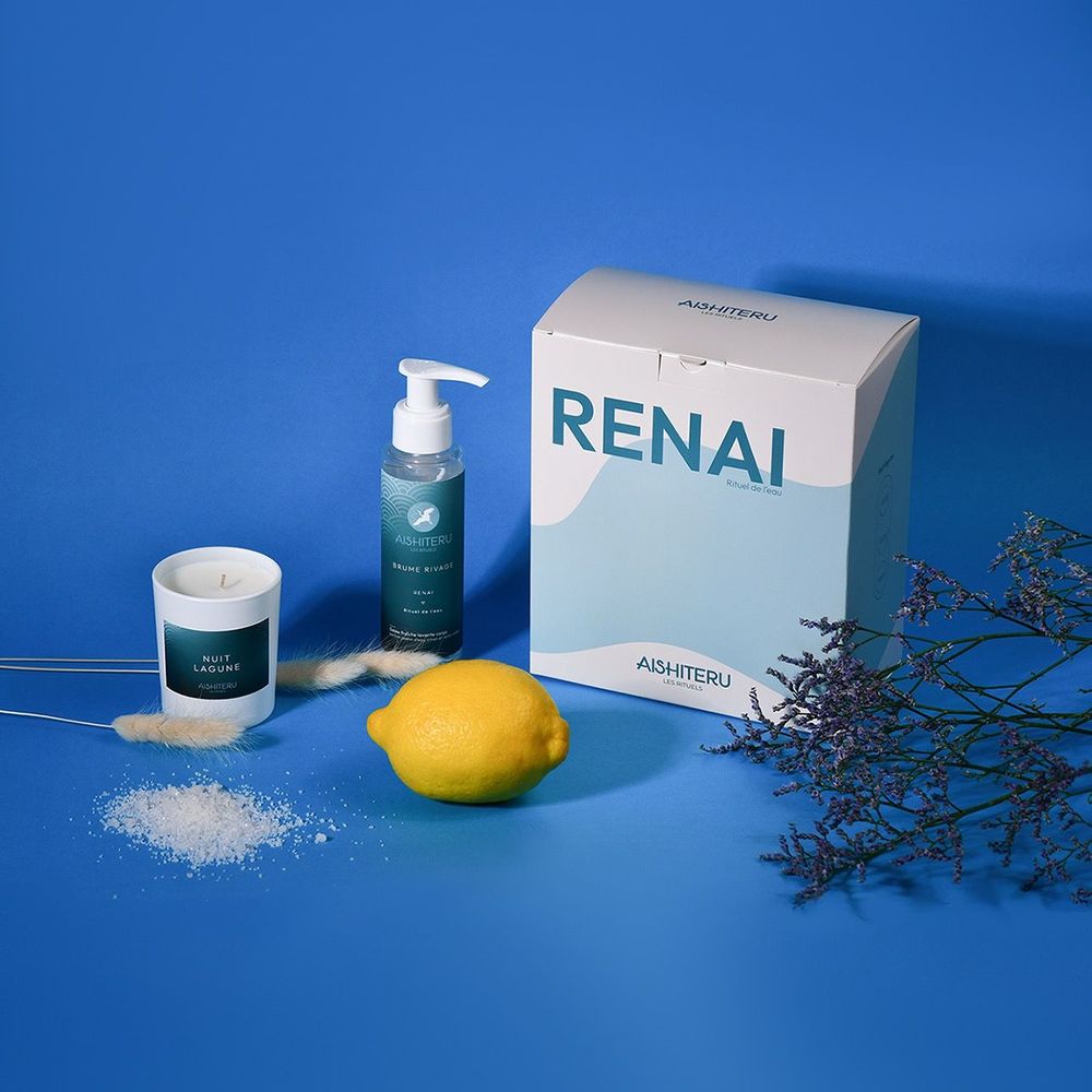 Beauty products - WELLNESS SET - RENAI - SCENTED CANDLE - CLEANSING SHOWER JELLY - AISHITERU