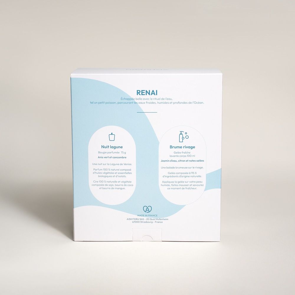 Beauty products - WELLNESS SET - RENAI - SCENTED CANDLE - CLEANSING SHOWER JELLY - AISHITERU
