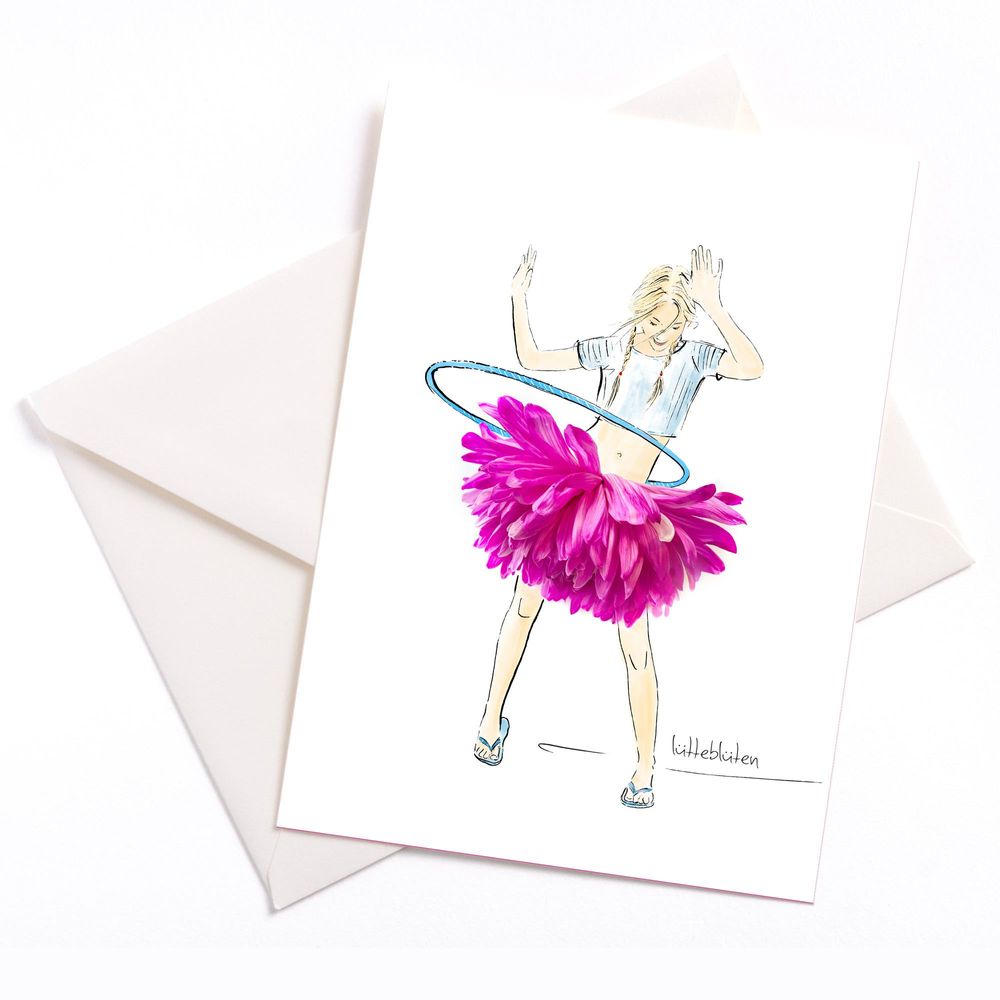Papeterie - Carte avec enveloppe | Hula Hoop - LUETTEBLUETEN
