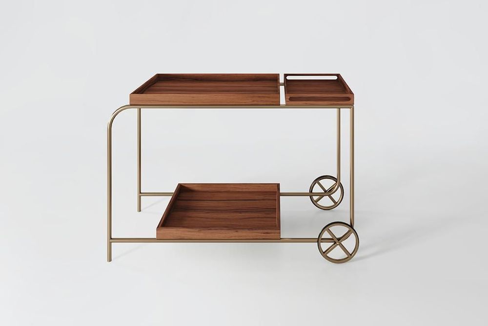 Trolleys - "PEDRO" BAR CART / BEVERAGE SIDEBOARD - ALESSANDRA DELGADO DESIGN