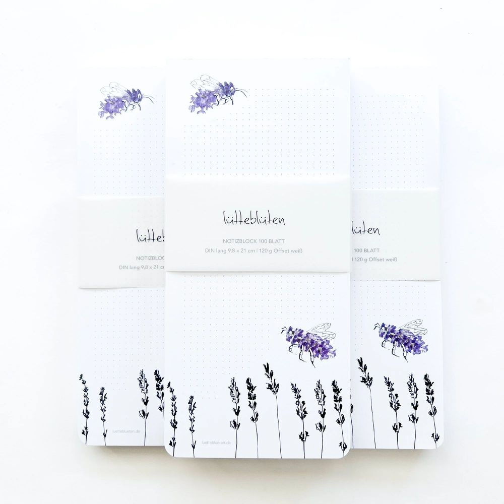 Papeterie - Bloc-notes | Abeille lavande - LUETTEBLUETEN