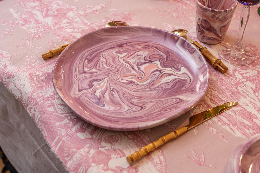 Everyday plates - NYMPHE ROSE ceramic tableware - IOM INES-OLYMPE MERCADAL