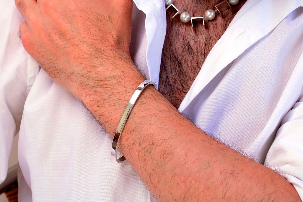 Bijoux - Bracelet en argent pour hommes Äggformig 1 - VOMOVO-MEN´S JEWELRY