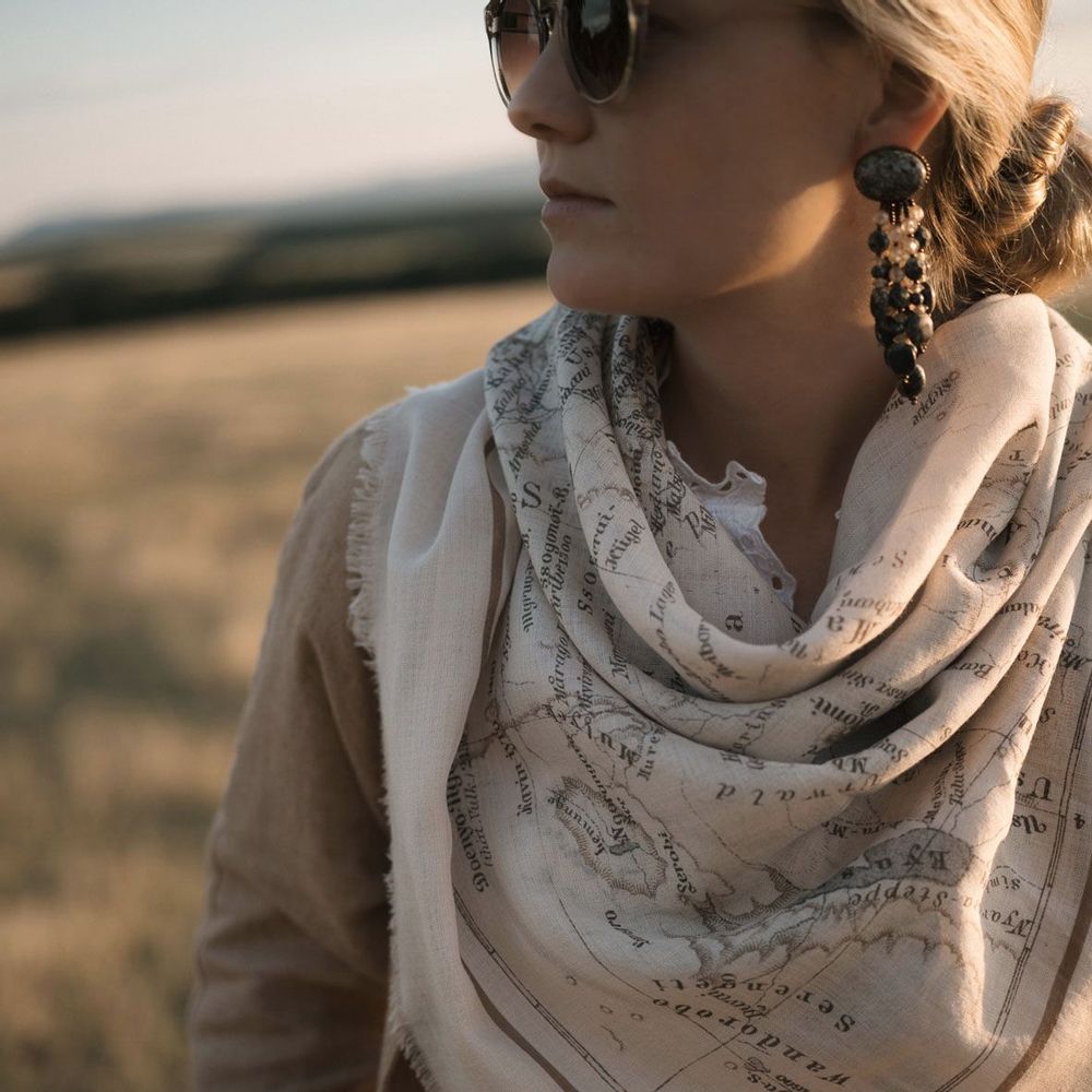 Scarves - Silk & Wool shawl - MAOULI
