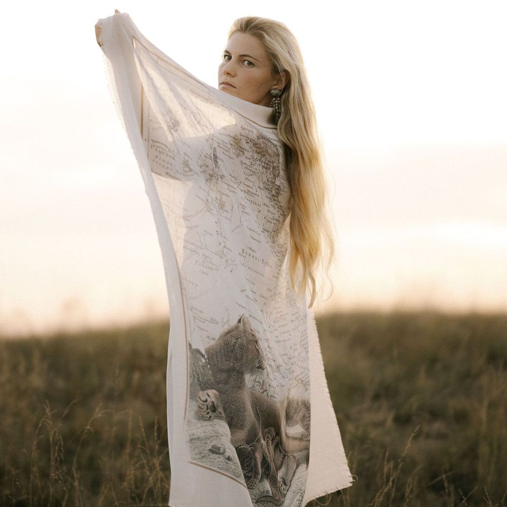 Scarves - Silk & Wool shawl - MAOULI