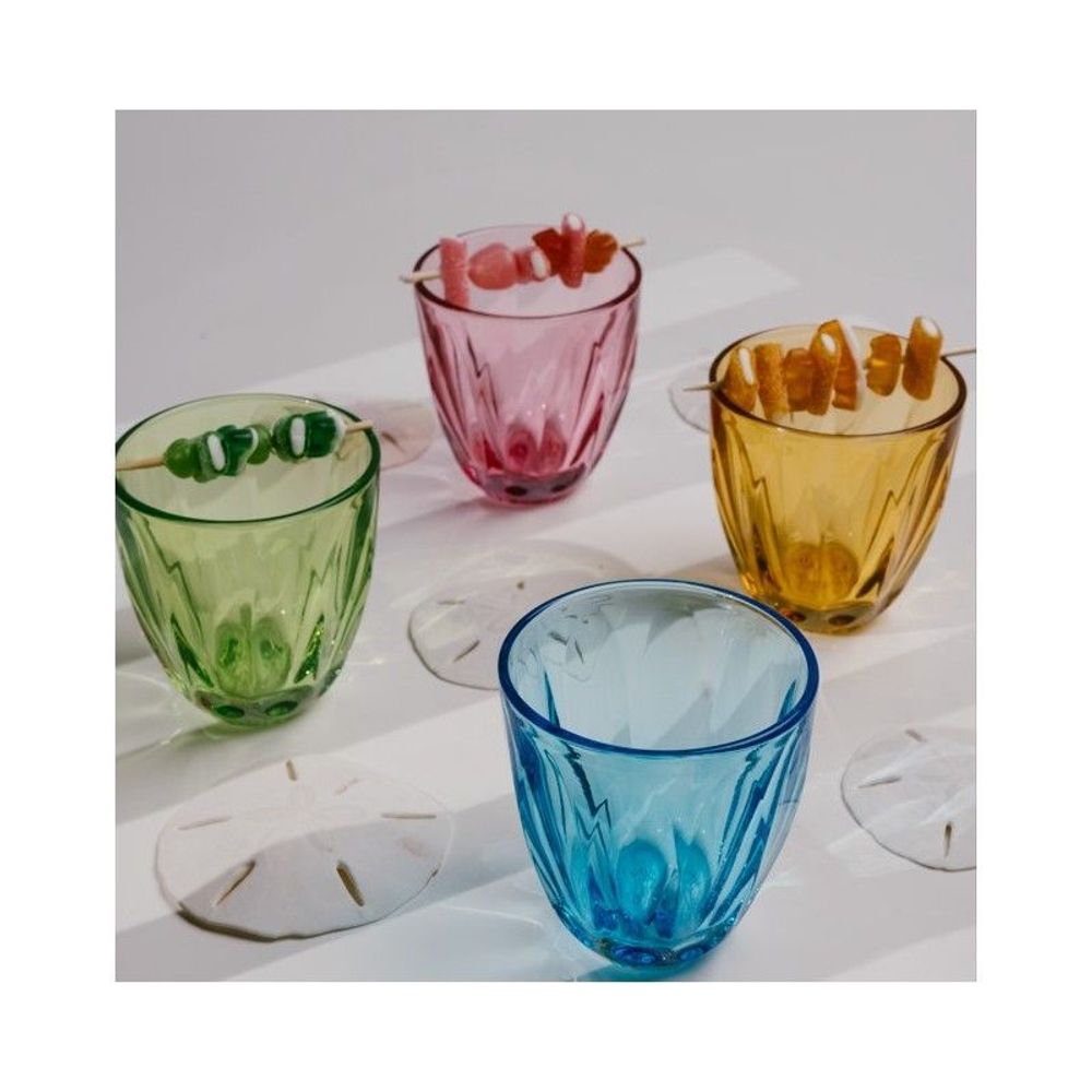 Verres - Set de 4 gobelets LILY Mandarine, Kiwi, Bleuet et Framboise - LA ROCHÈRE