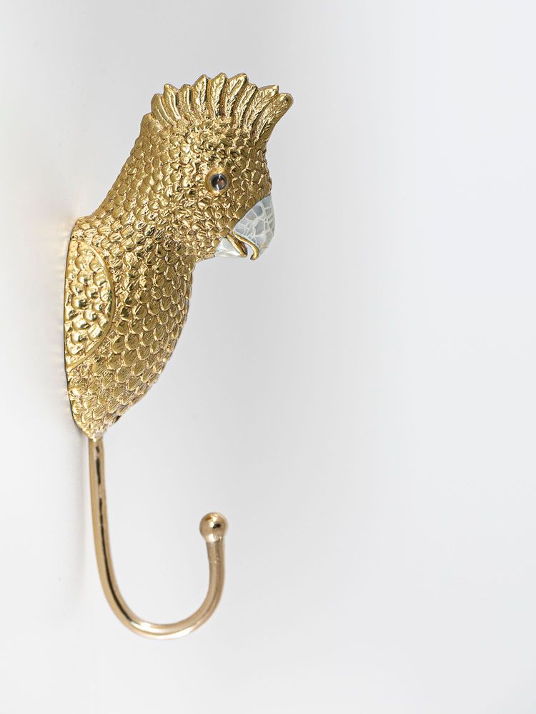 Other wall decoration - Recycled brass parrot coat hook - WILD BY MOSAIC