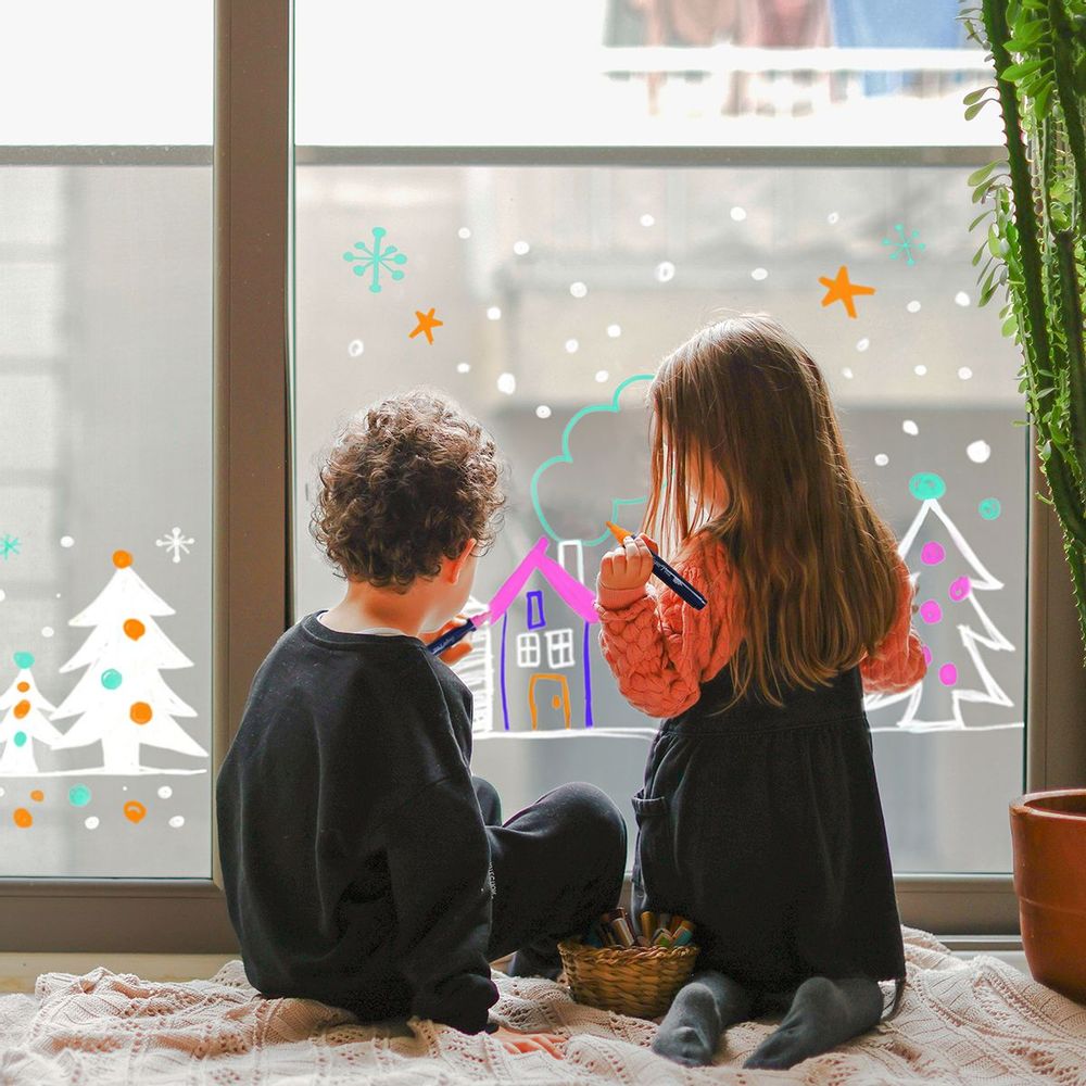 Autres décorations de Noël - 6 FEUTRES EFFACABLES POUR VITRES ET MIROIRS - SUPERPETIT