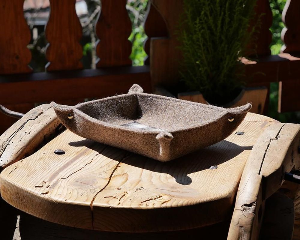 Coffrets et boîtes - Vide-poches et panières Feutre et Cuir ou Feutre et Vache - L'ATELIER DES TANNERIES
