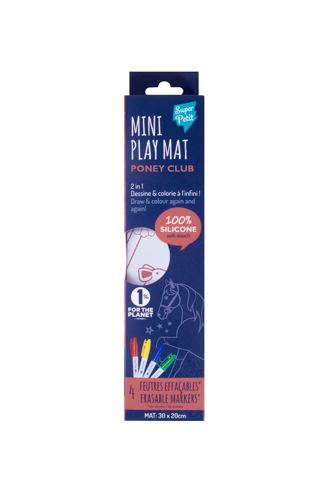 Toys - PONY CLUB : 1 reversible silicone mat + 4 markers - SUPERPETIT