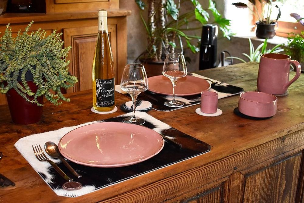 Formal plates - Cowhide and wool felt placemats - L'ATELIER DES TANNERIES