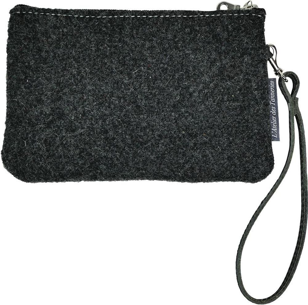 Petite maroquinerie - Pochette bandoulière ou avec anse en cuir ou feutre de laine - L'ATELIER DES TANNERIES