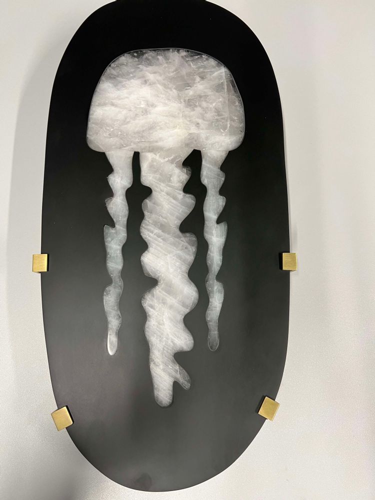 Design objects - Large Medusa sconces in slate and rock crystal - ATELIER H