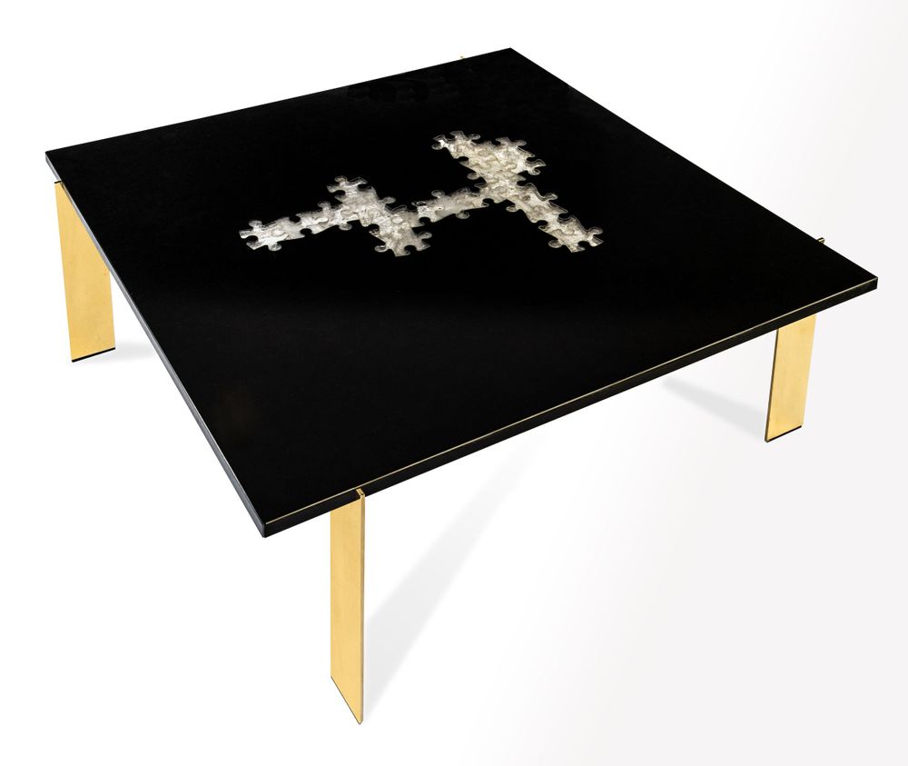 Decorative objects - PUZZLE granite and rock crystal coffee table. - ATELIER H
