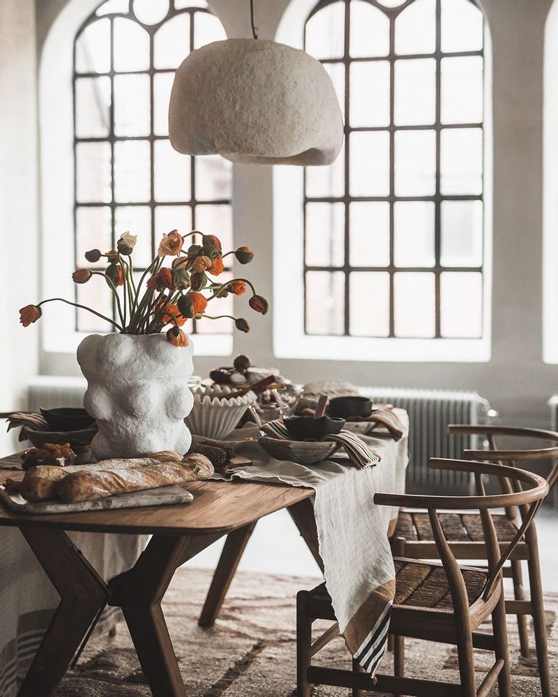 Linge de table textile - Plaid Linna beige. - JAKOBSDALS
