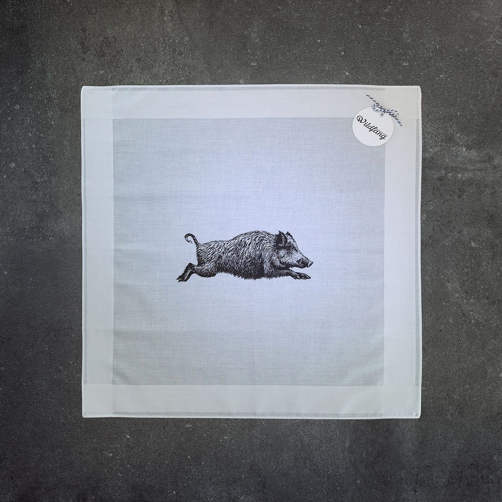 Linge de table textile - Set de 4 mouchoirs ANIMAUX DE LA FORÊT - pour hommes - WILDFANG BY KARINA KRUMBACH ®