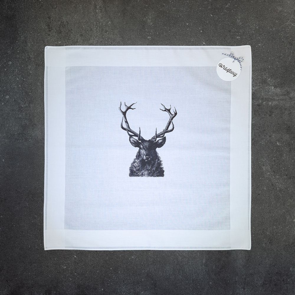 Linge de table textile - Set de 4 mouchoirs ANIMAUX DE LA FORÊT - pour hommes - WILDFANG BY KARINA KRUMBACH ®